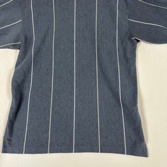 Knights Sportswear XL Polo Gray White Striped Three Button Short Sleeve - Picture 7 of 11